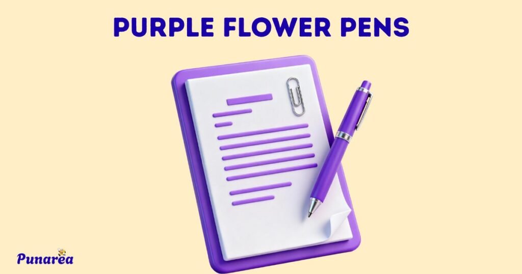 Purple Flower Pens